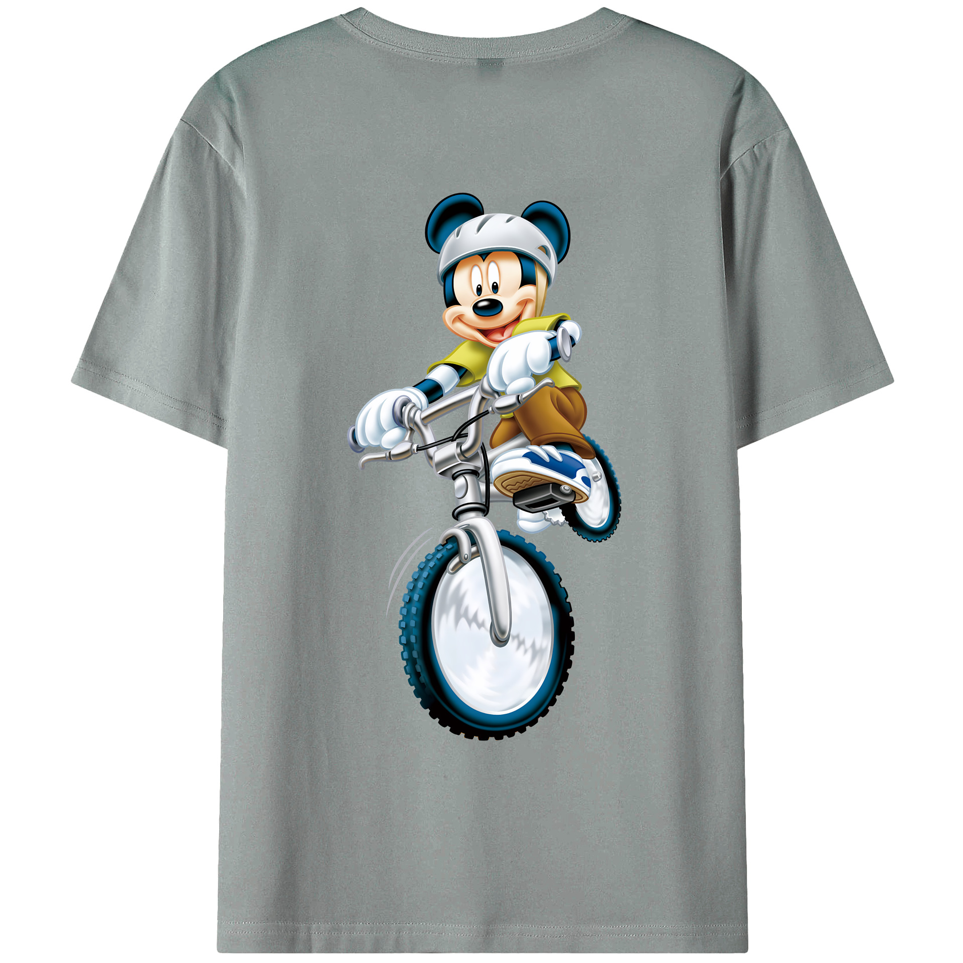 （画像用） ミッキーマウス Mickey Mouse 綿100％ メンズ半袖Tシャツ（バックプリント） 通気性